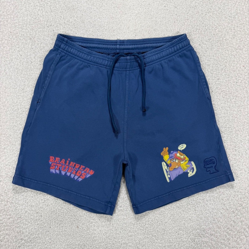 Brain Dead Graphic Sweat Shorts Men's M Cartoon Streetwear Skate Y2K Casual